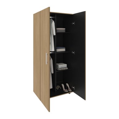 CLOSET 2 PUERTAS FM MELAMINA CAFE  CLARO Y BLANCO 180X80X48 CM - 3