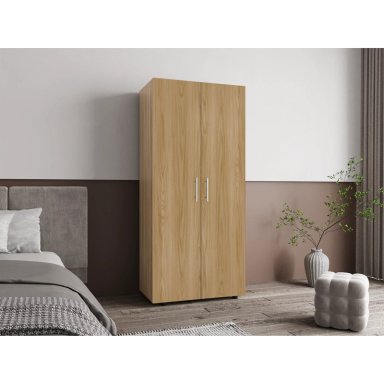 CLOSET 2 PUERTAS FM MELAMINA CAFE  CLARO Y BLANCO 180X80X48 CM - 6