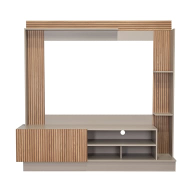 CENTRO DE ENTRETENIMIENTO TV 70' 175X180X38,5 CM CAFE  CLARO Y GRIS - 1