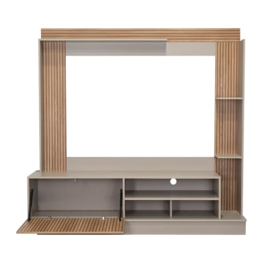CENTRO DE ENTRETENIMIENTO TV 70' 175X180X38,5 CM CAFE  CLARO Y GRIS - 4