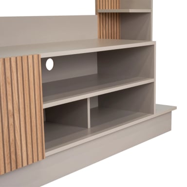 CENTRO DE ENTRETENIMIENTO TV 70' 175X180X38,5 CM CAFE  CLARO Y GRIS - 7