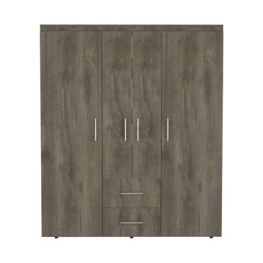 CLOSET 4 PUERTAS FM MELAMINA 177,9X150,3X50,4 CM CAFE  OSCURO - 2