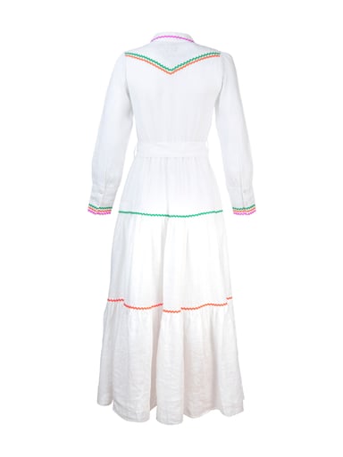 VESTIDO LINO REGULAR FIT MUJER ROCKFORD BLANCO EBANO ORGÁNICO - 2