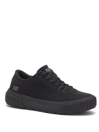 ZAPATILLAS MUJER CAT CASUALES NEGRO CUERO AMP - 1