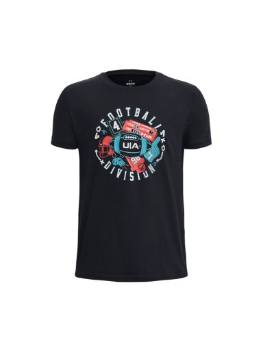POLERA MANGA CORTA ALGODÓN NIÑO UNDER ARMOUR NEGRO FÚTBOL UA - 1