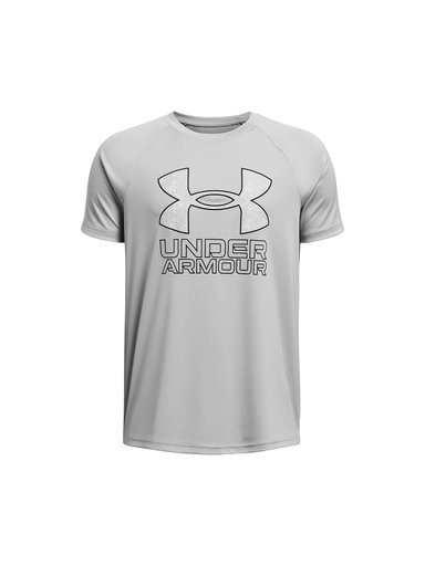 POLERA MANGA CORTA NIÑO UNDER ARMOUR GRIS UA TECH - 1