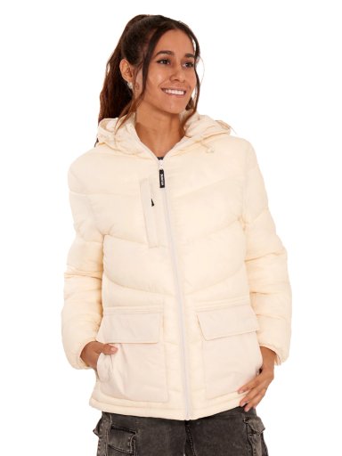 PARKA IMPERMEABLE MUJER CREMA - 1