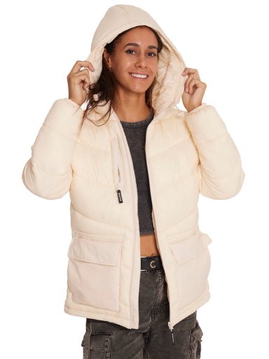 PARKA IMPERMEABLE MUJER CREMA - 2