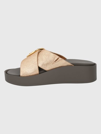 SANDALIA CUERO DORADO MUJER GISE HUSH PUPPIES - 5