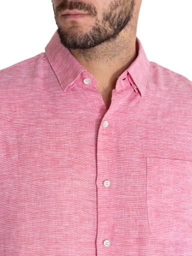 CAMISA LINO ORGÁNICO ROJO LINENTEX HOMBRE ROCKFORD - 8
