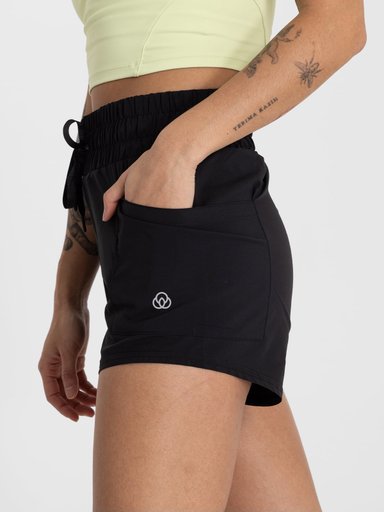 SHORT DEPORTIVO STRAIGHT FIT MUJER BSOUL NEGRO AURA - 4
