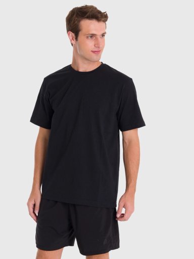 POLERA DEPORTIVA HOMBRE PRINTED T-SHIRT NEGRO BSOUL - 1