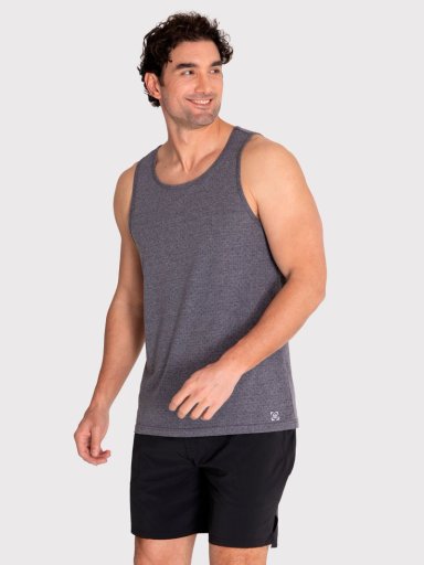 POLERA DEPORTIVA HOMBRE TRAINING VEST GRIS OSCURO BSOUL - 1