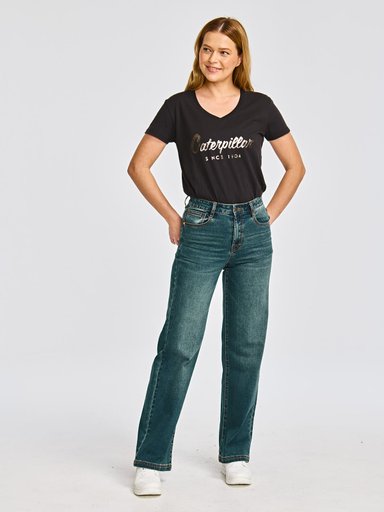JEANS ALGODÓN MUJER CAT AZUL TRIBLEND STRETCH DENIM WIDE LEG - 7