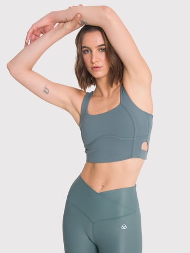 PETO DEPORTIVO MUJER CROP TOP PRO VERDE BSOUL - 1