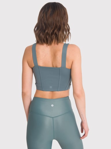 PETO DEPORTIVO MUJER CROP TOP PRO VERDE BSOUL - 2