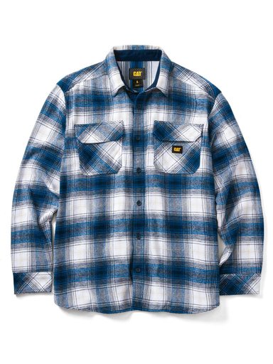CHAQUETA ALGODÓN ORGÁNICO HOMBRE CAT AZUL PETRÓLEO BUFFALO CHECK - 1