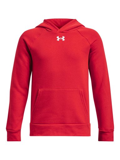 POLERÓN ALGODÓN NIÑO UNDER ARMOUR ROJO HOODIE UA RIVAL FLEECE - 1