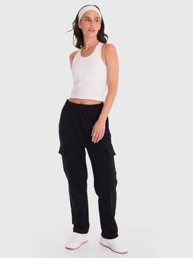 PANTALÓN MUJER CARGO EN COLOR NEGRO BSOUL - 1