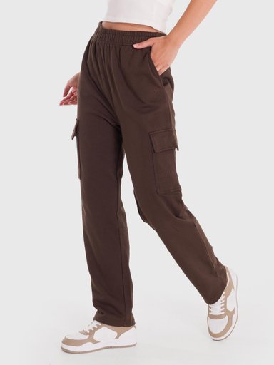 PANTALÓN MUJER CARGO EN COLOR CAFE BSOUL - 4