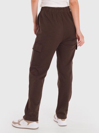 PANTALÓN MUJER CARGO EN COLOR CAFE BSOUL - 5