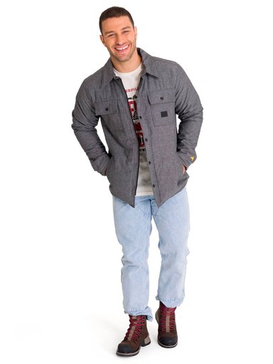 CHAQUETA INSULATED SNAP FRONT HOMBRE GRIS OSCURA CAT - 4