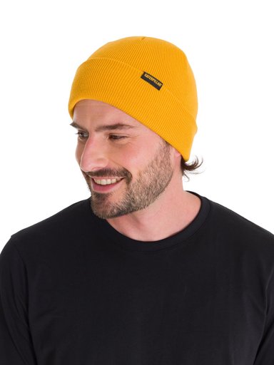 GORRO FOUNDATION KNIT HOMBRE EN COLOR AMARILLO CAT - 2