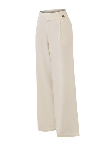 PANTALÓN LINO ORGÁNICO MUJER DANUBIO EN COLOR BLANCO ROCKFORD - 1