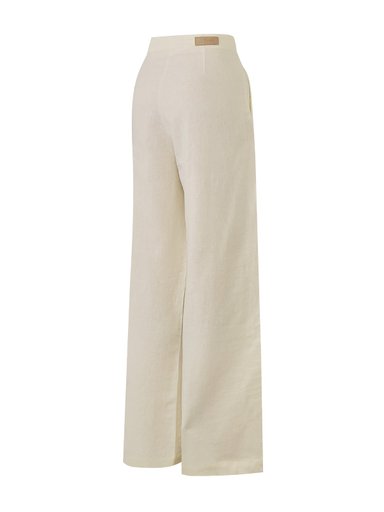 PANTALÓN LINO ORGÁNICO MUJER DANUBIO EN COLOR BLANCO ROCKFORD - 2