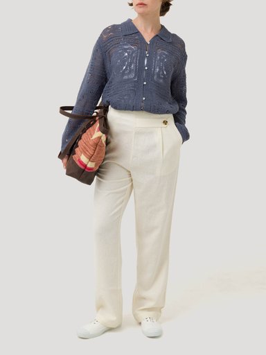 PANTALÓN LINO ORGÁNICO MUJER DANUBIO EN COLOR BLANCO ROCKFORD - 9