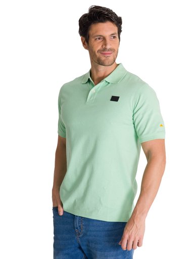 POLERA POLO MANGA CORTA HOMBRE LOGO VERDE CAT - 1