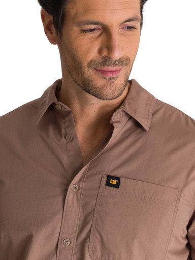 CAMISA MANGA LARGA HOMBRE CONVERTIBLE EN COLOR CAFE CAT - 5