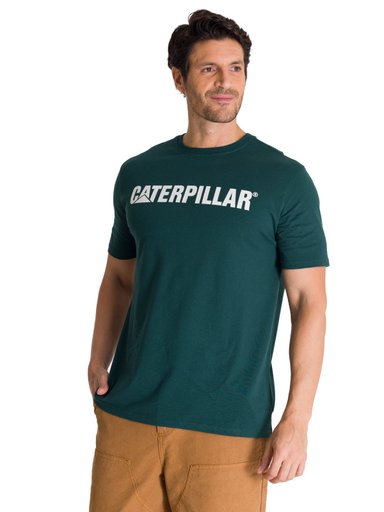 POLERA MANGA CORTA HOMBRE VERDE LOGOERPILLAR CAT - 1