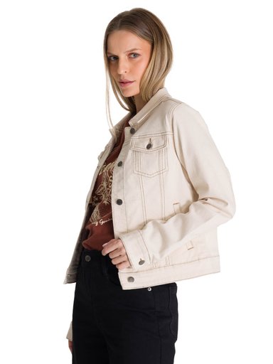 CHAQUETA DE JEANS MUJER FOUNDATION BEIGE CAT - 2