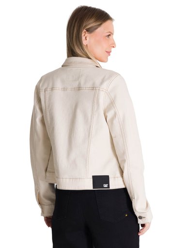 CHAQUETA DE JEANS MUJER FOUNDATION BEIGE CAT - 4
