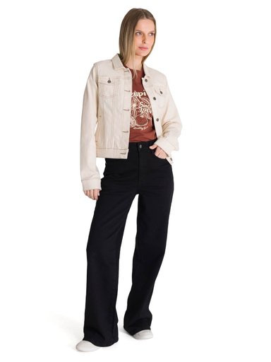 CHAQUETA DE JEANS MUJER FOUNDATION BEIGE CAT - 6