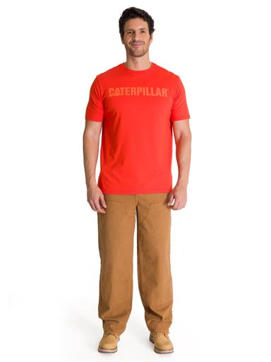 POLERA MANGA CORTA HOMBRE LOGO CATERPILLAR ROJO CAT - 6