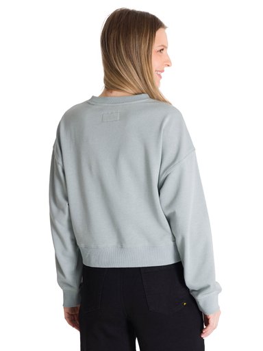 POLERON CREWNECK MUJER RELAXED FRENCH TERRY CELESTE CAT - 4
