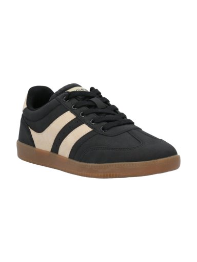 ZAPATILLA MUJER GERA NEGRO BEIGE AZALEIA - 1