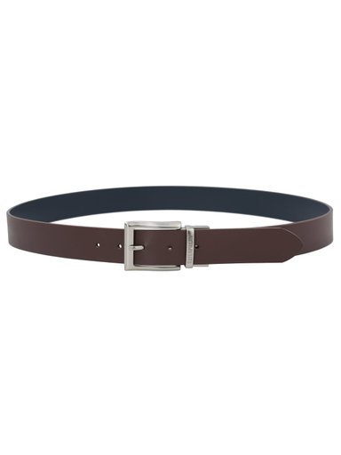 CINTURON DE CUERO PU REVERSIBLE HOMBRE CAFE -AZUL CAT - 2