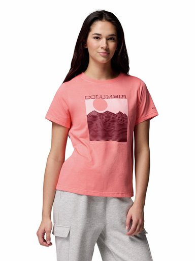POLERA M/L MUJER ROLLING BEND GRAPHIC ROJO COLUMBIA - 1