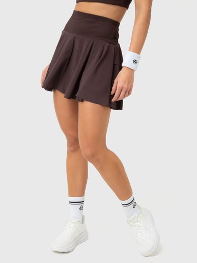 FALDA MUJER WOVEN PLEATED CAFE  BSOUL - 1