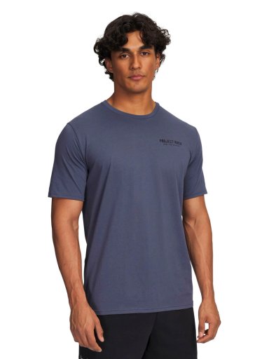 POLERA MANGA CORTA TRAINING PARA HOMBRE PROJECT ROCK GRIS UA - 1