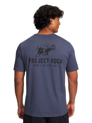 POLERA MANGA CORTA TRAINING PARA HOMBRE PROJECT ROCK GRIS UA - 2