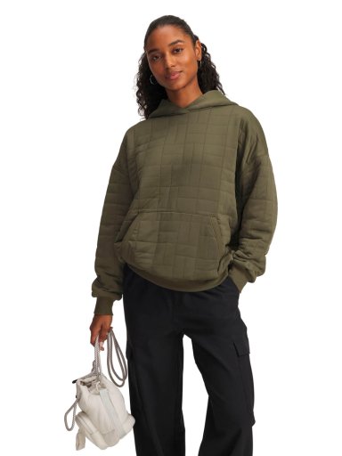 POLERON LIFESTYLE MUJER UNSTOPPABLE FLEECE VERDE UA - 1
