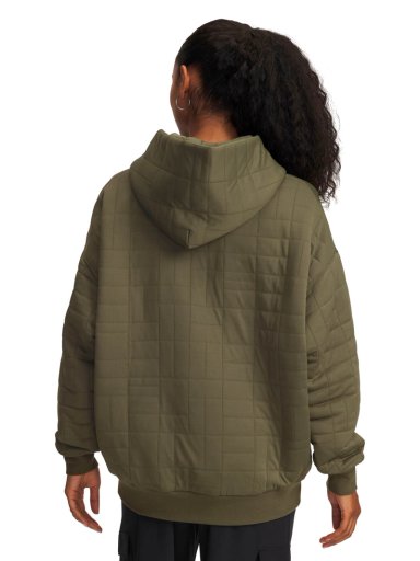 POLERON LIFESTYLE MUJER UNSTOPPABLE FLEECE VERDE UA - 2