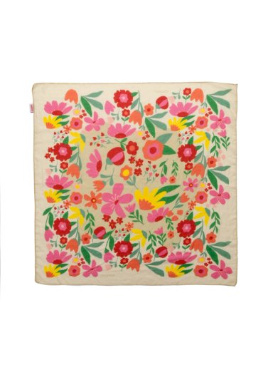 PAÑUELO MUJER ROSES 90 BEIGE/CRUDO AZALEIA - 3