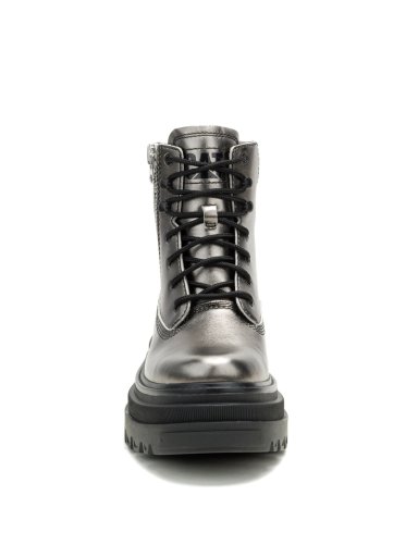 BOTIN CUERO MUJER BOLDER ZIP PLATEADO CAT - 5