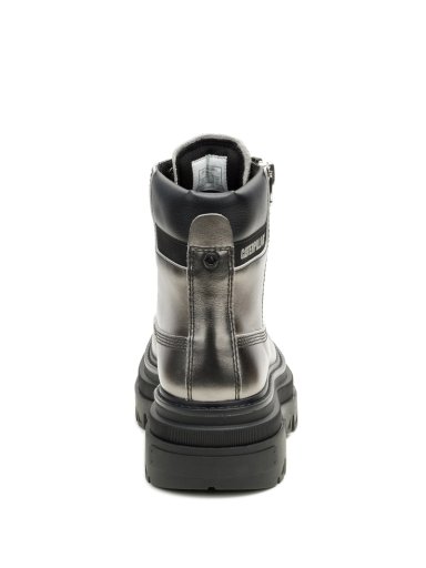 BOTIN CUERO MUJER BOLDER ZIP PLATEADO CAT - 6