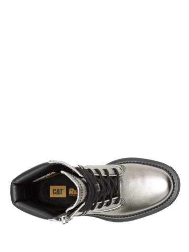 BOTIN CUERO MUJER BOLDER ZIP PLATEADO CAT - 7
